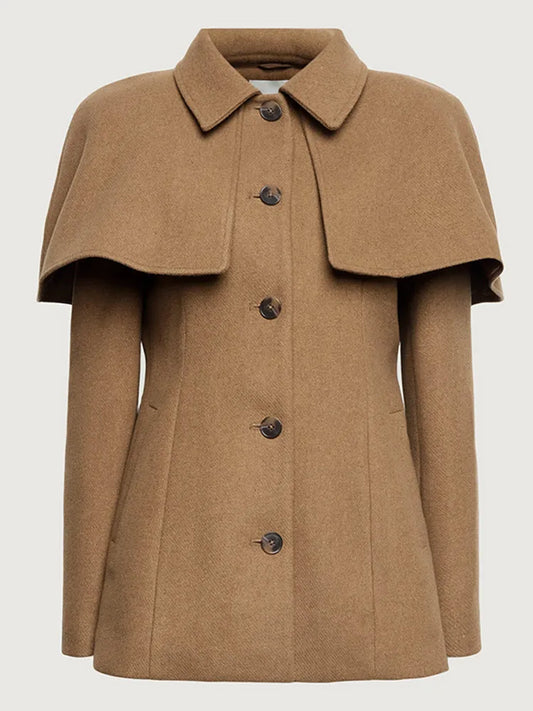 Tailored Wool-Blend Scarf Coat
