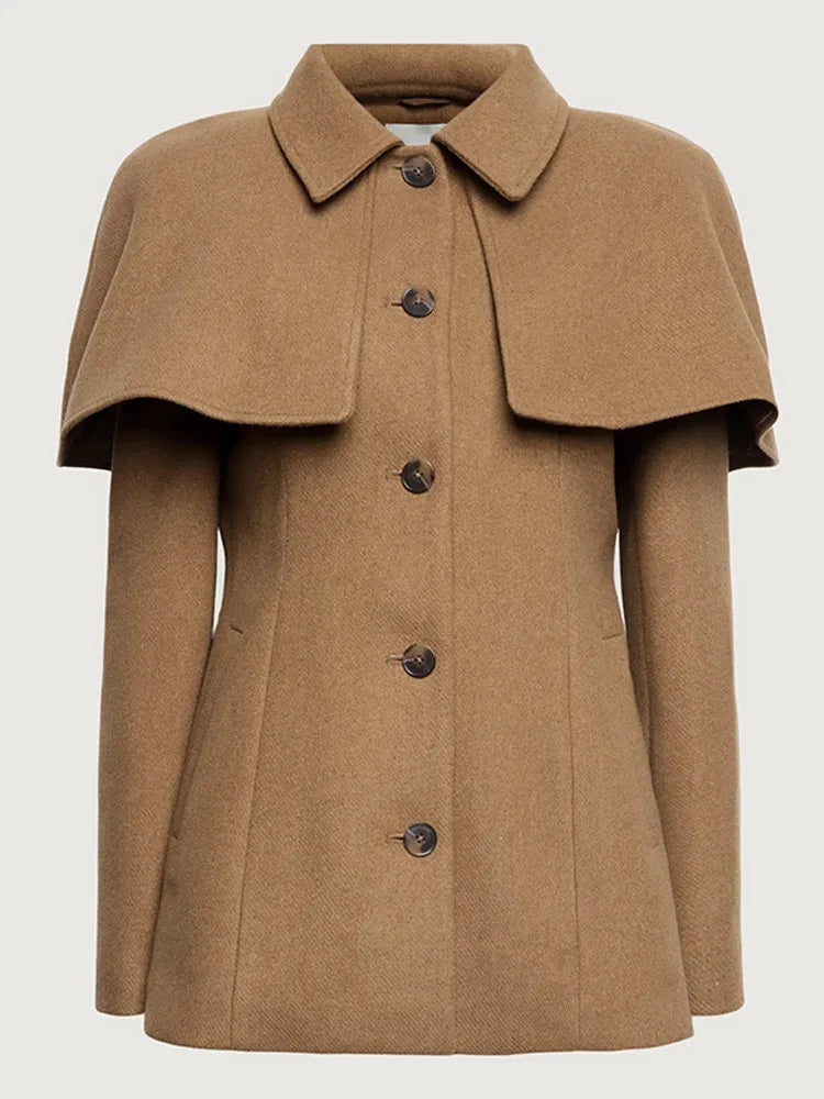 Tailored Wool-Blend Scarf Coat