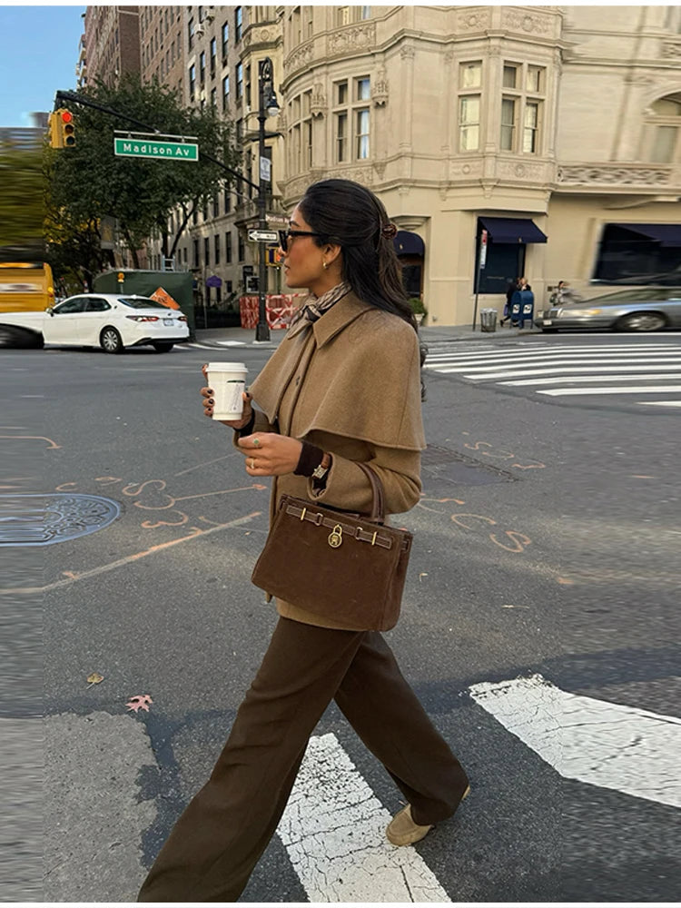 Tailored Wool-Blend Scarf Coat