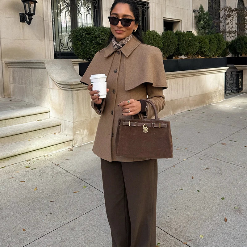 Tailored Wool-Blend Scarf Coat