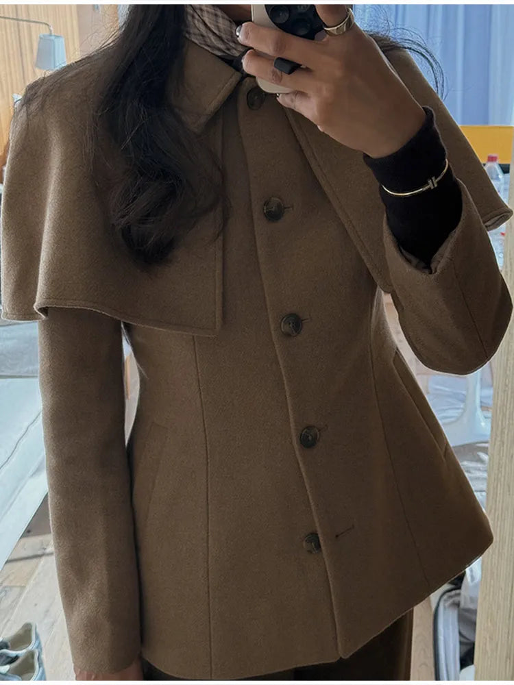 Tailored Wool-Blend Scarf Coat